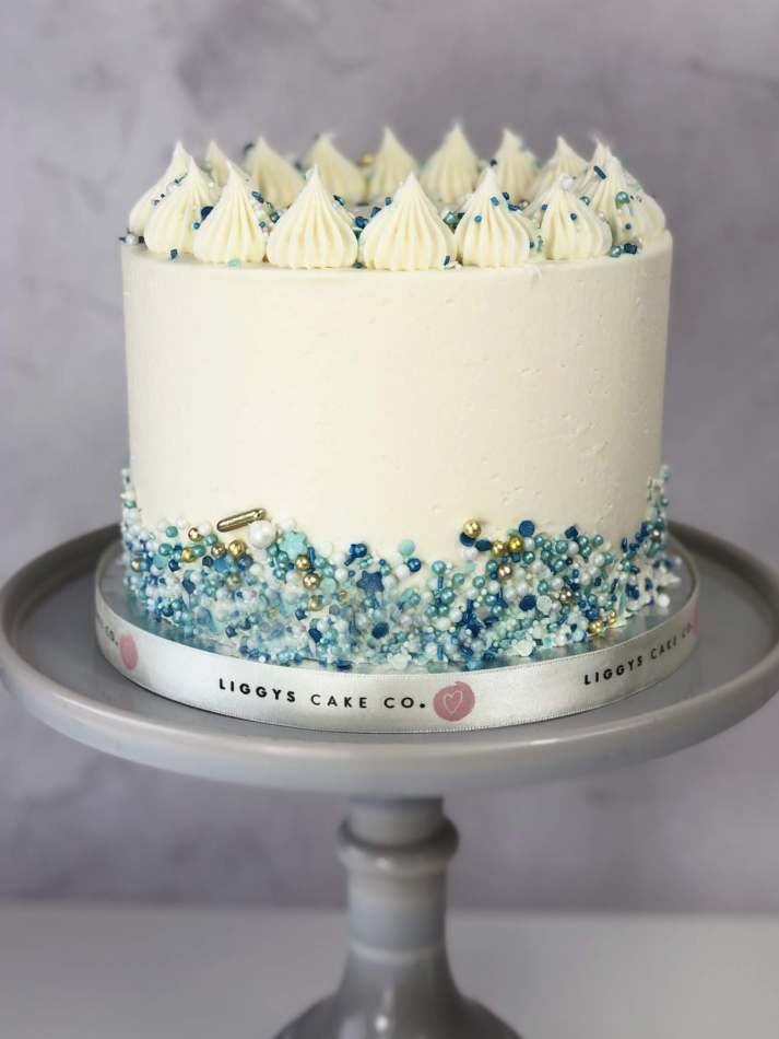 Blue Sprinkles Cake