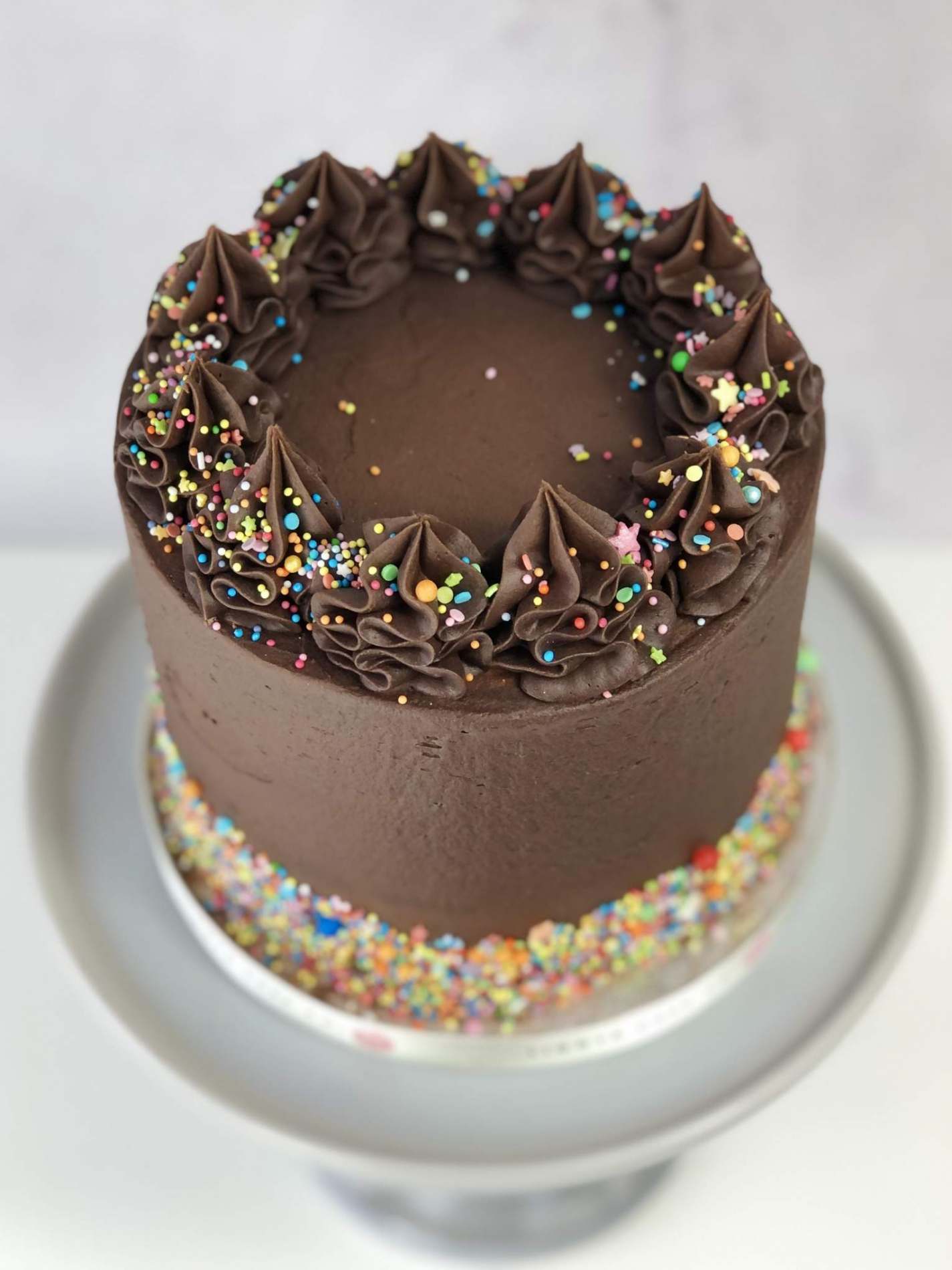 Chocolate Frosted Funfetti Cake Cake in a Hurry