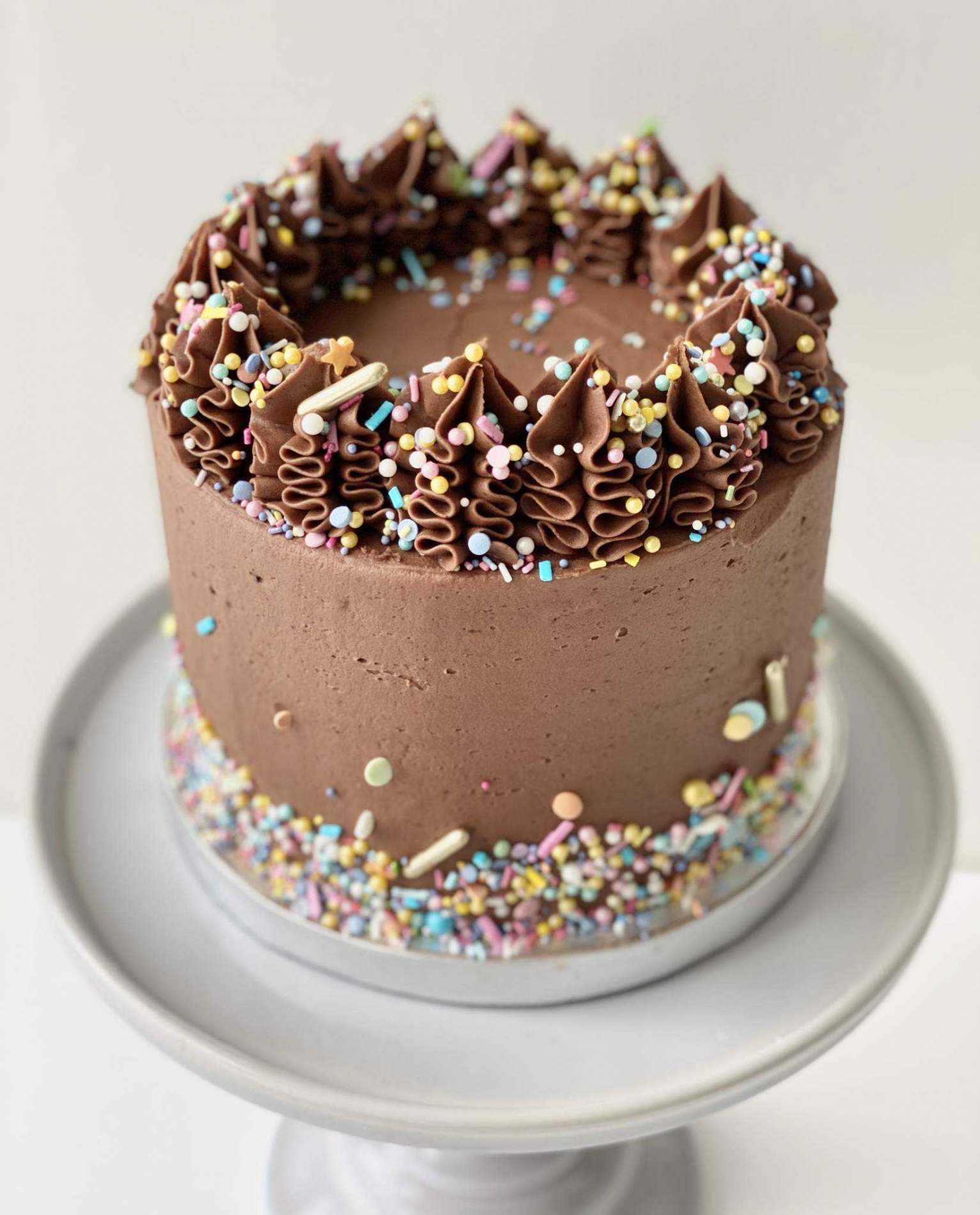 Chocolate Frosted Confetti Cake Cake in a Hurry