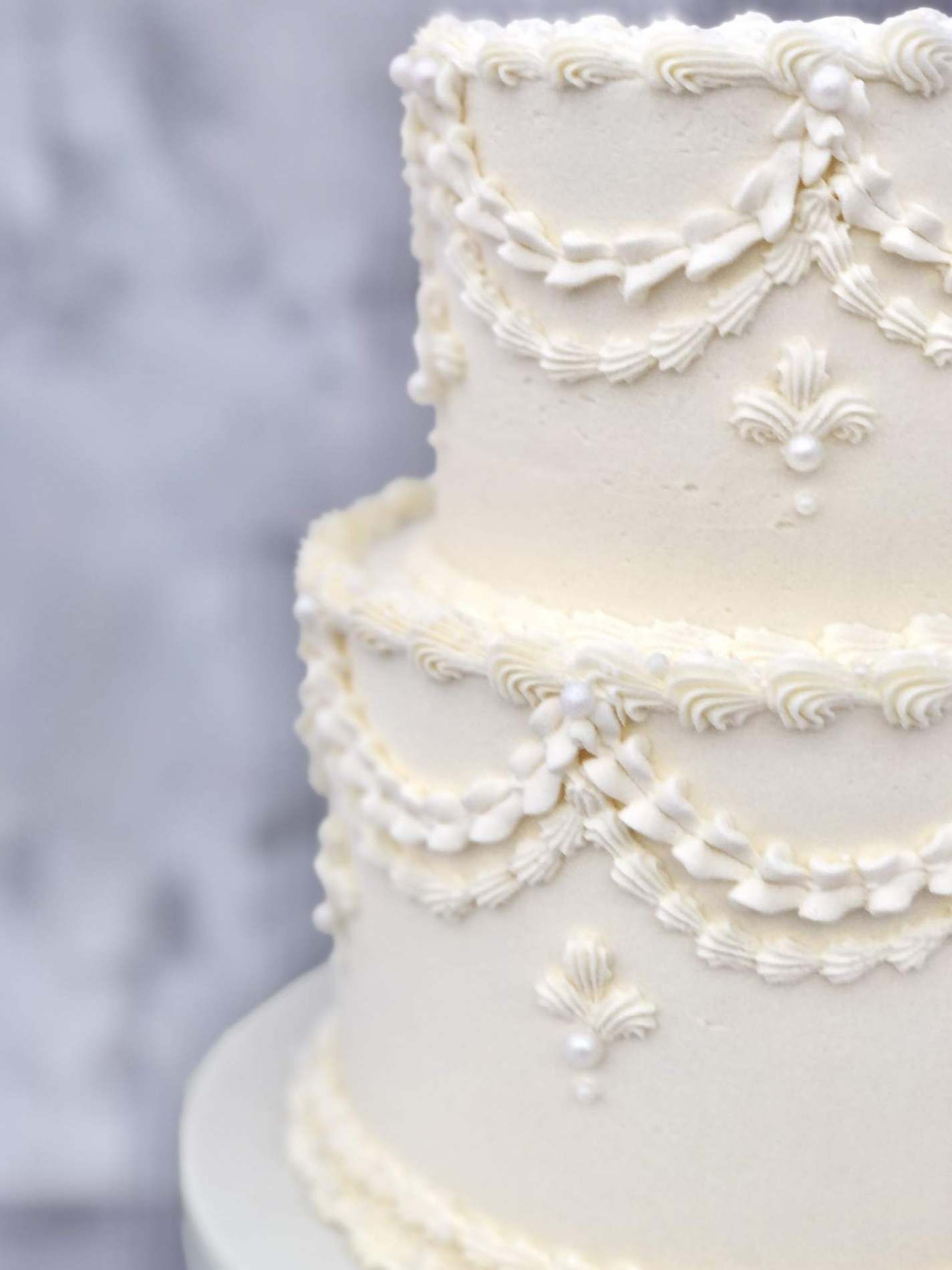 Ivory Ruffle Cake 2 Tier | Wedding Cakes