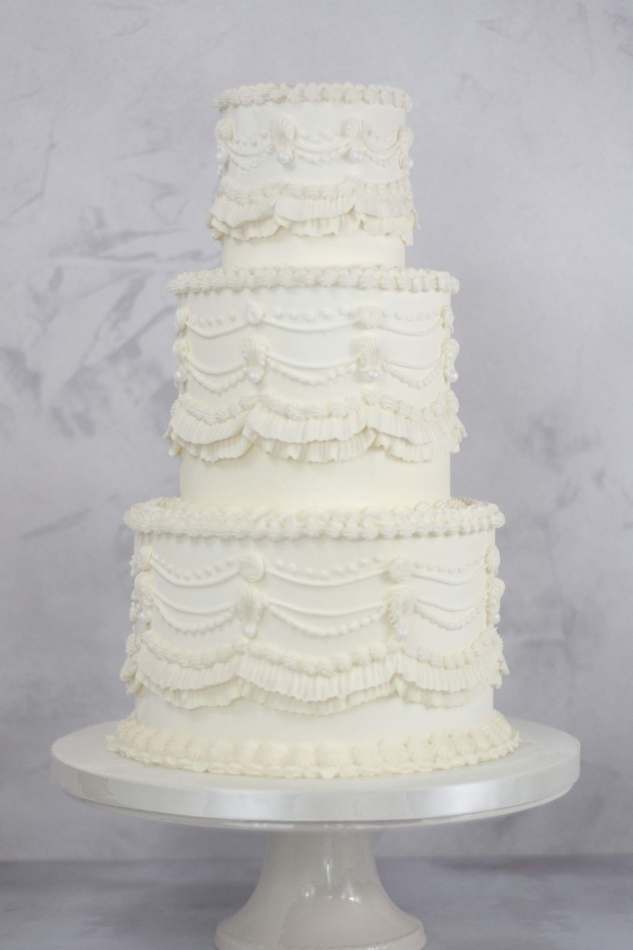 Retro Ruffle Wedding Cake Wedding Cakes