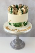 Green and Gold Macaron Layer Cake