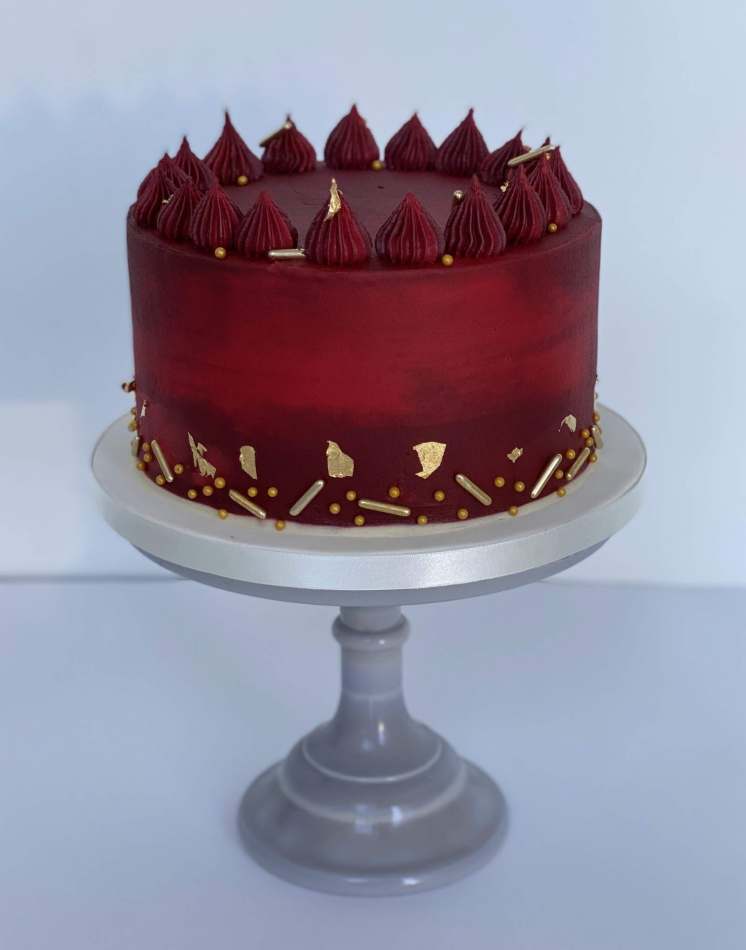 Ruby Red Buttercream Cake Birthday Cake