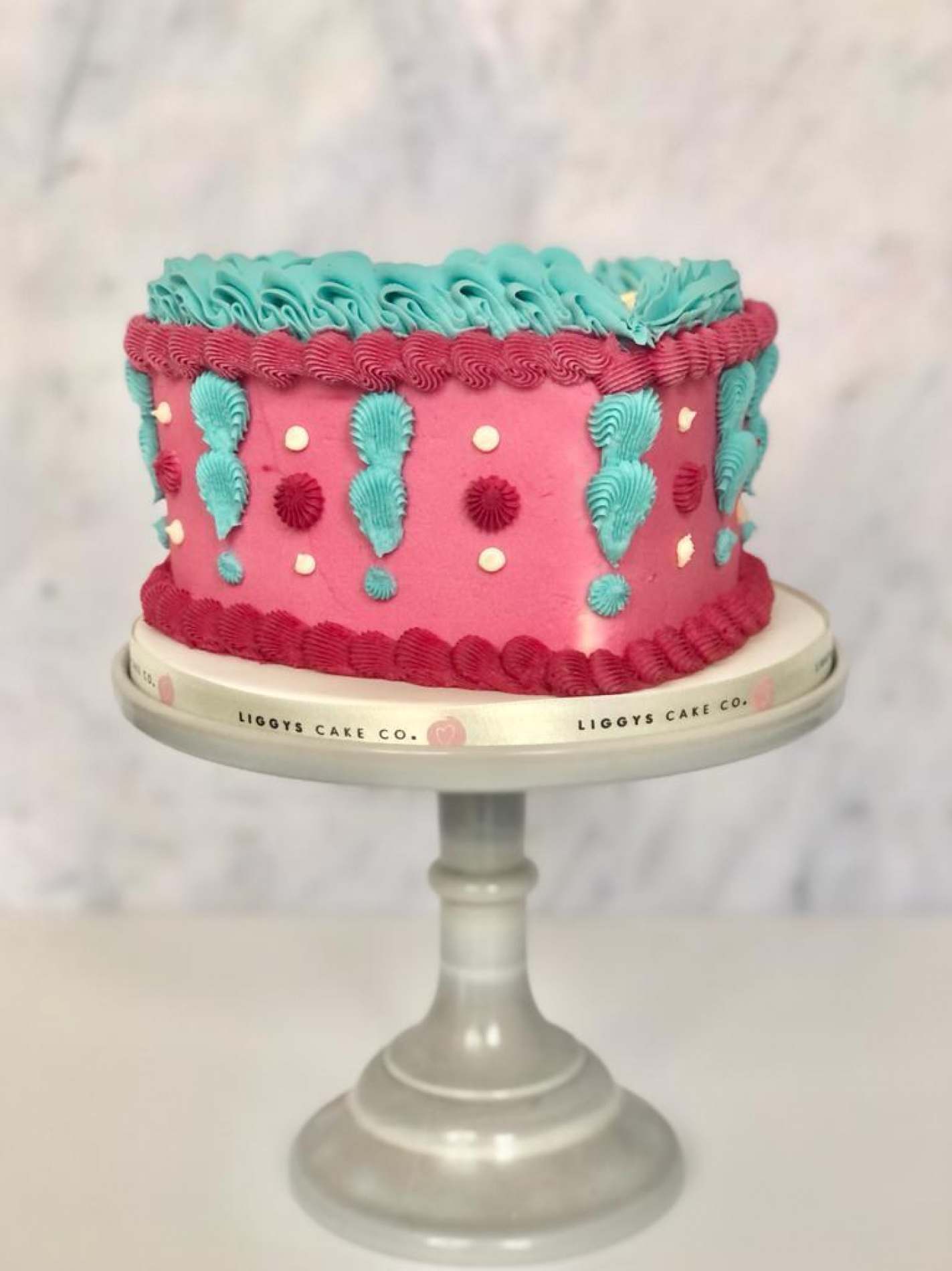 Retro Heart Buttercream Cake Deliveries