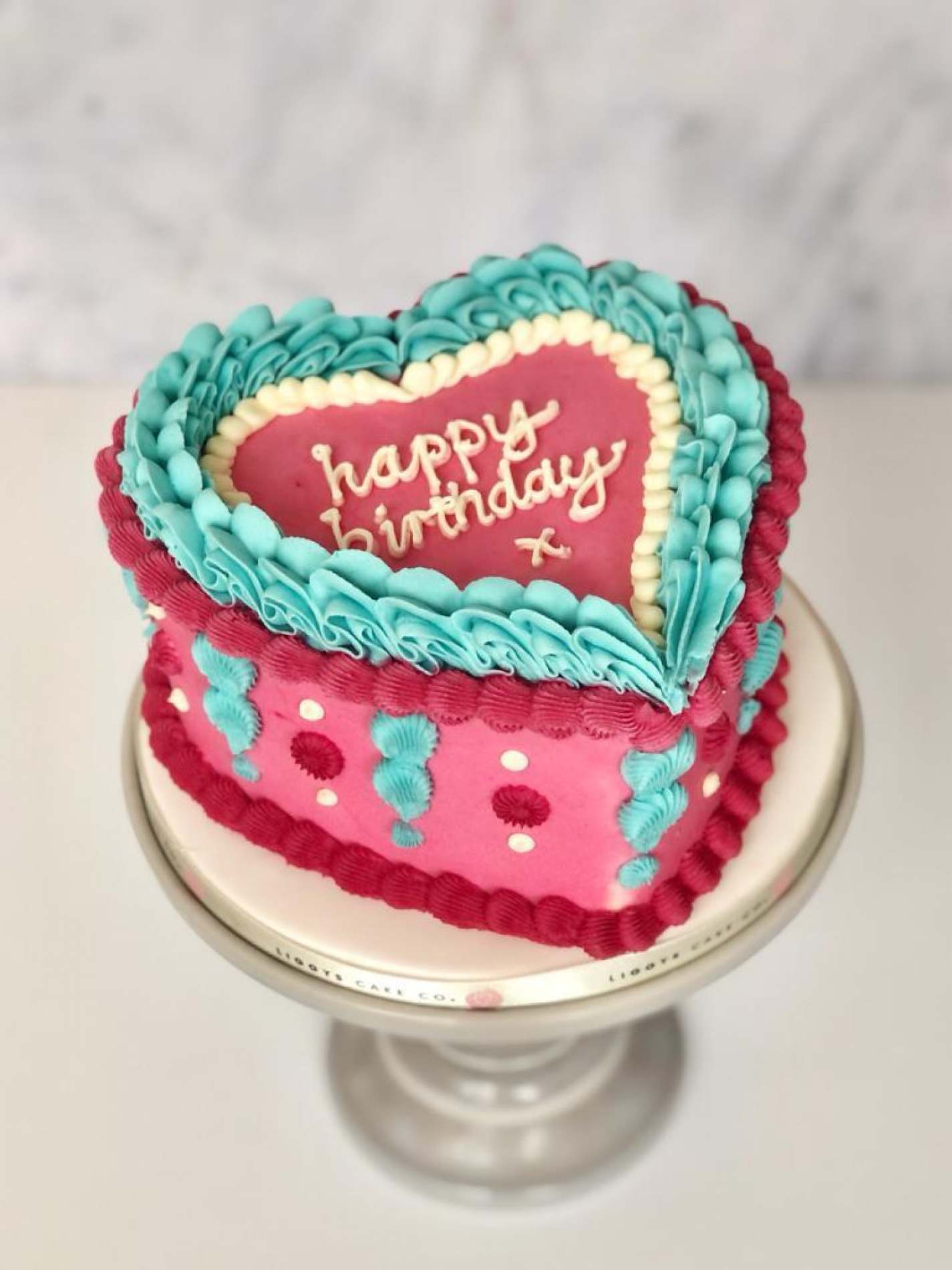 Retro Heart Buttercream Cake Deliveries