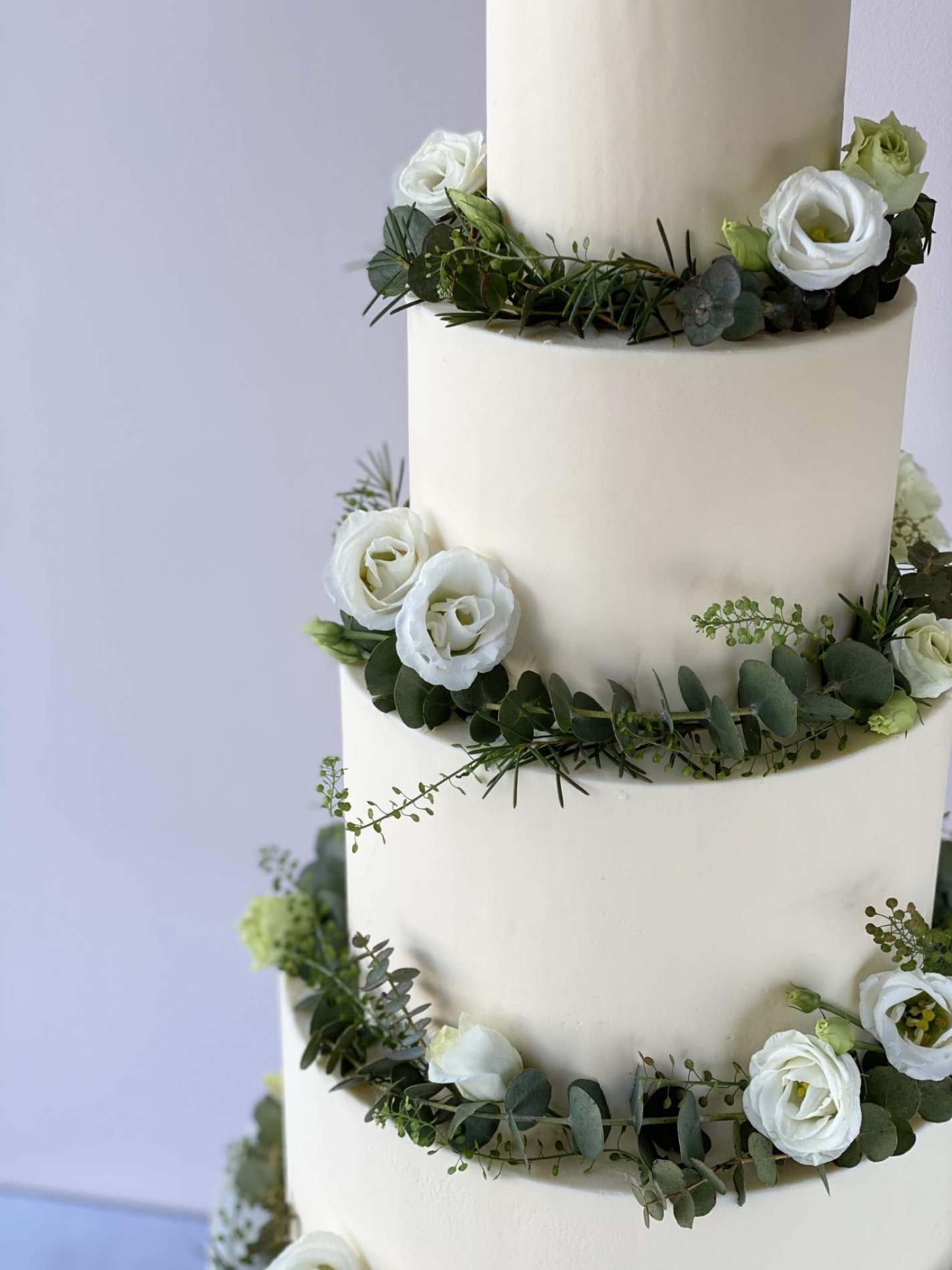 White Flower Garland Cake Wedding Cakes
