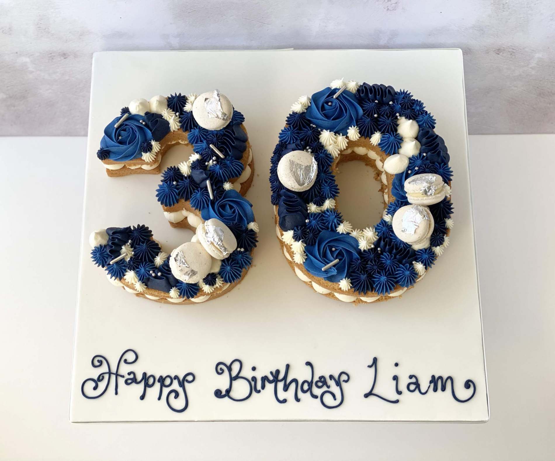 Big Blue Number Cake