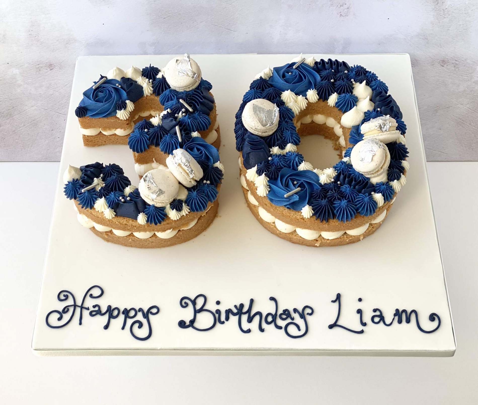 Big Blue Number Cake