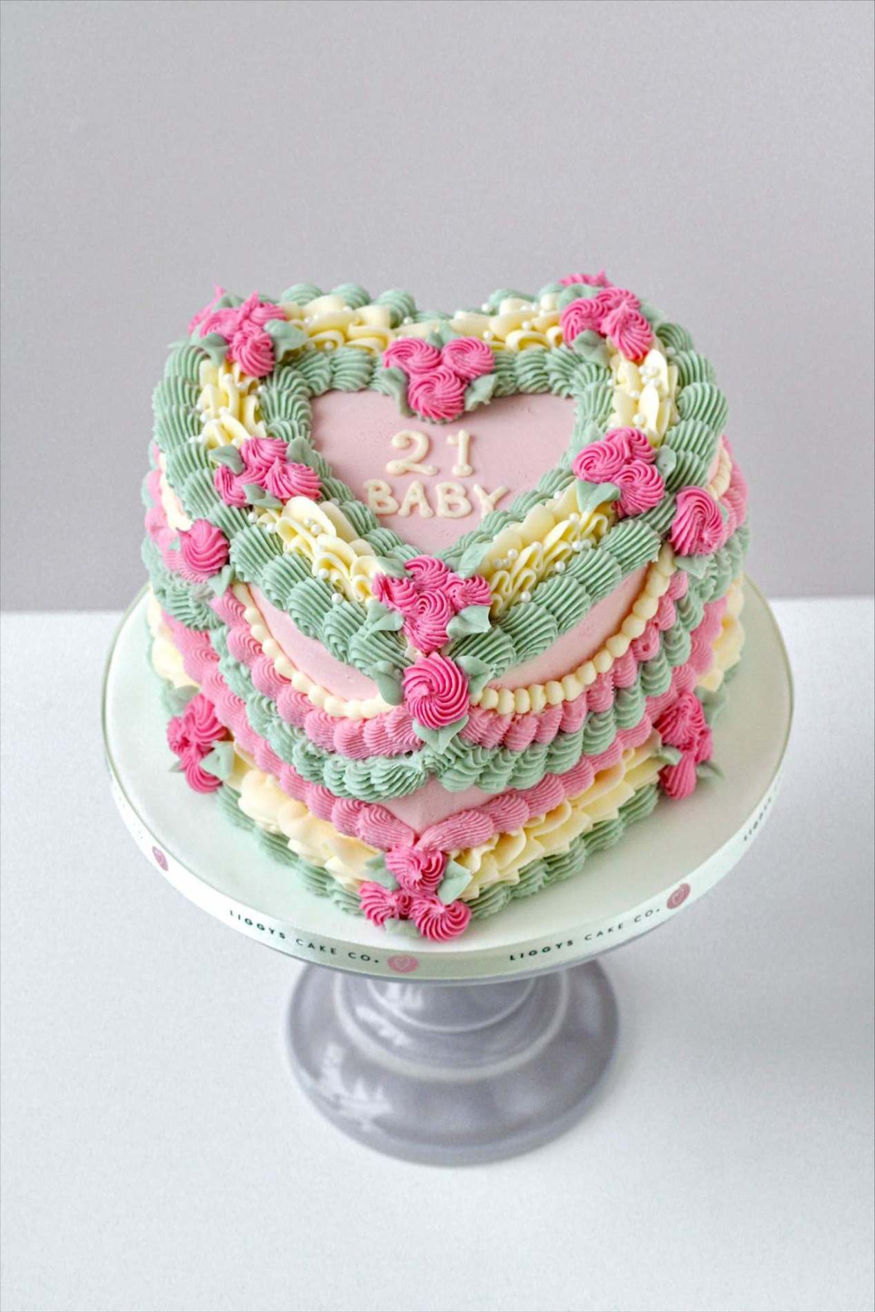 Pastel Ruffle Retro Cake birthdays