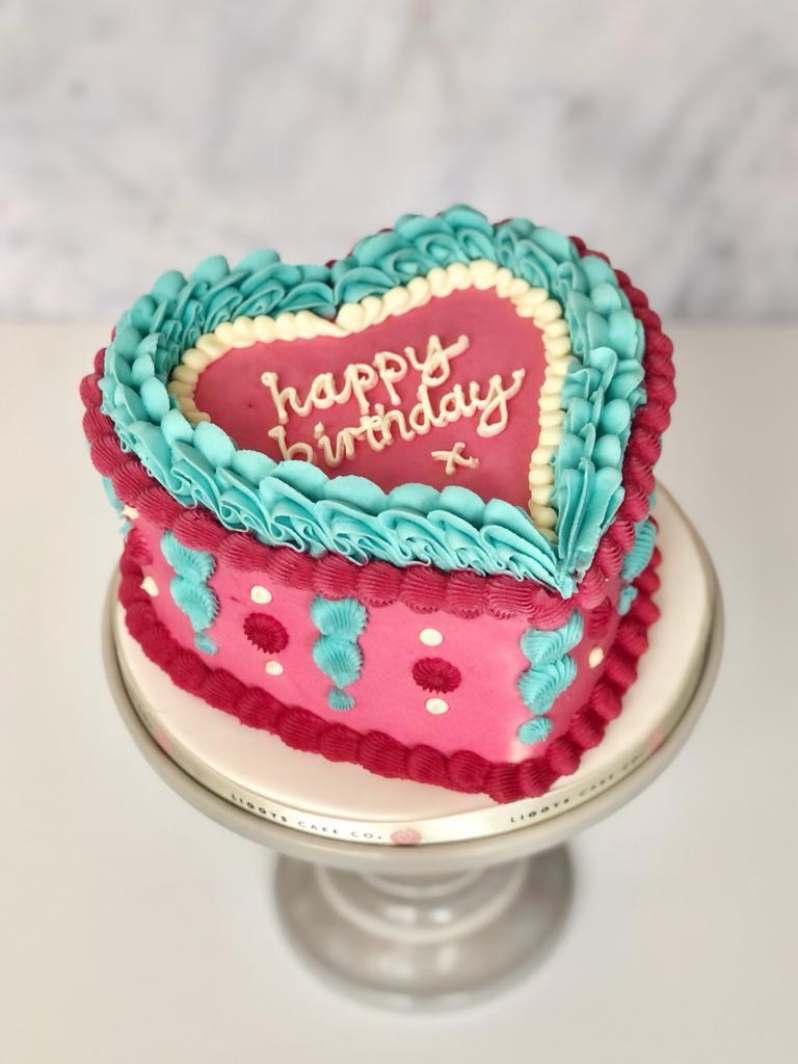 Retro Heart Buttercream Cake Deliveries