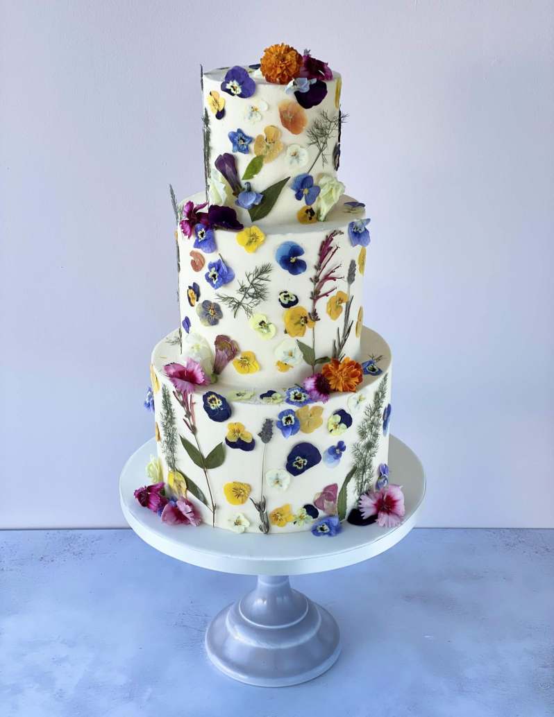 Pressed Flower Meadow Cake | Weddings