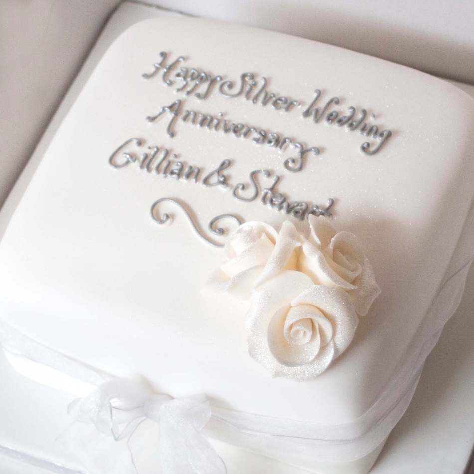 Silver Wedding Anniversary Cake Edinburgh Glasgow