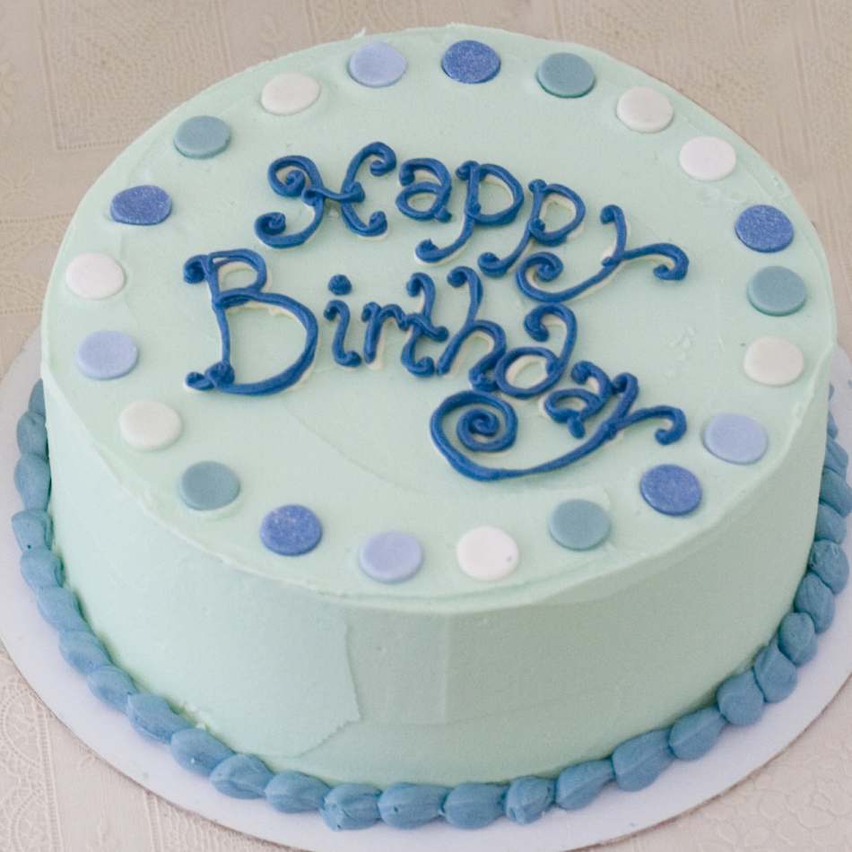 Light Blue Birthday Cake with Macarons | Delivery Mauritius