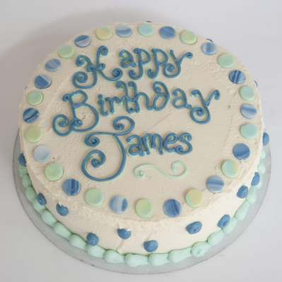 white buttercream birthday cake