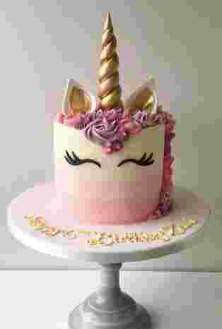 Pink Gold Unicorn Cake